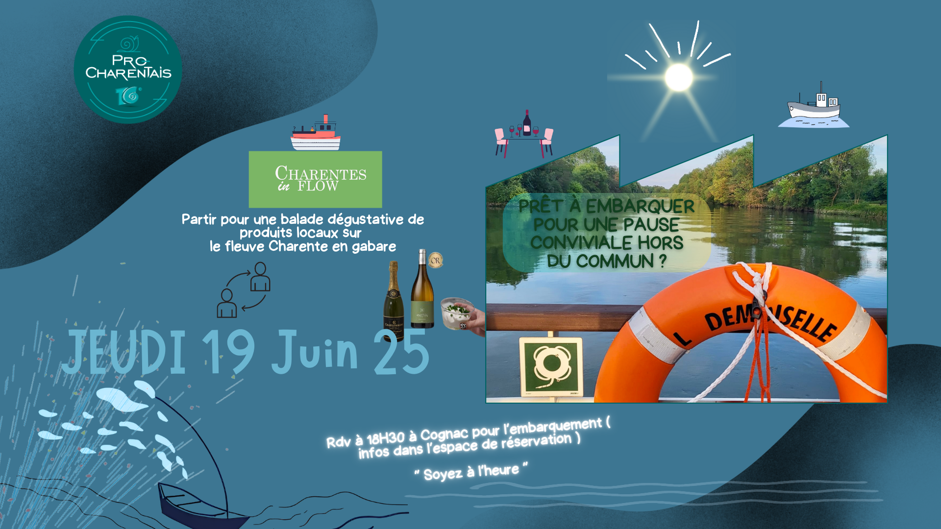Rendez-vous pour un APÉRO BOAT Le Jeudi 19 Juin à 18H30 !