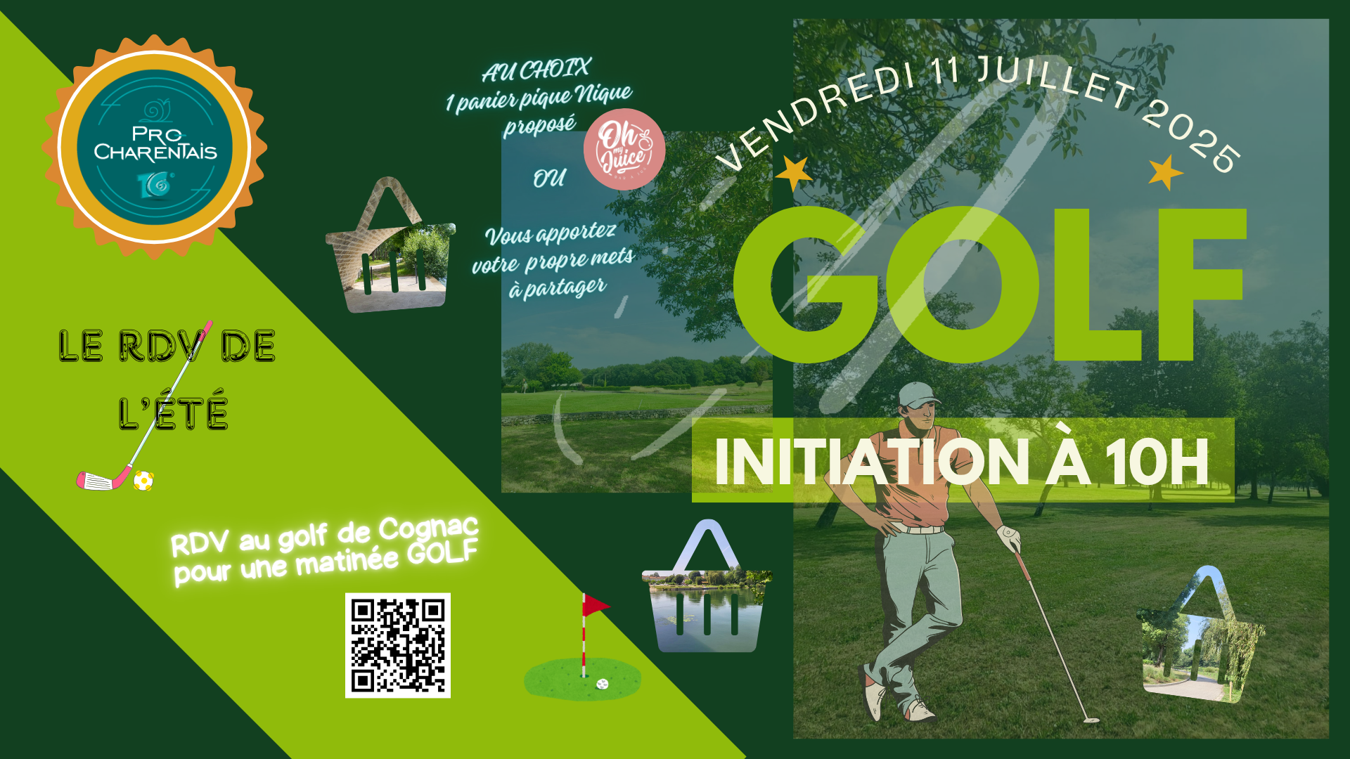 Rendez-vous pour une INITIATION GOLF Le Vendredi 11 Juillet à 10H00 !