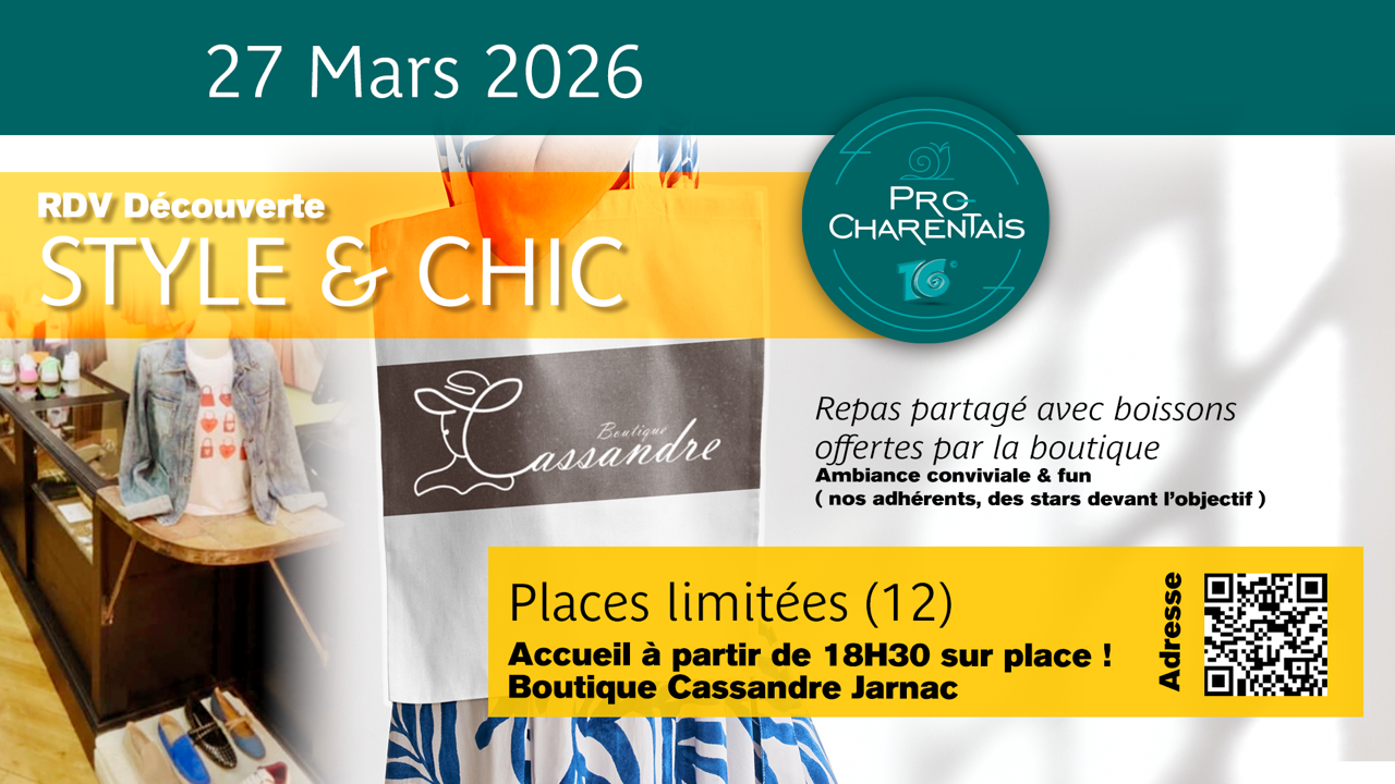 Rdv OFF Découverte Style&Chic fun à la Boutique CASSANDRE ı Le Vendredi 27 Mars à 18H30!